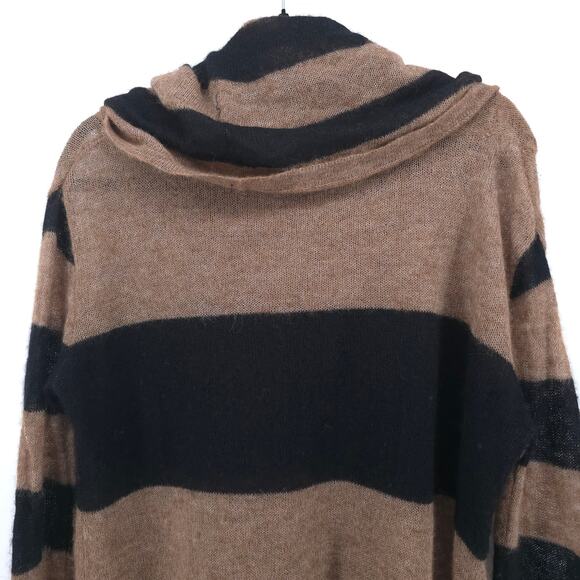 Free People Oversize Lulu Rugby Stripe Cowl Alpaca Wool Stretchy Sheer Sweater S - Picture 9 of 10
